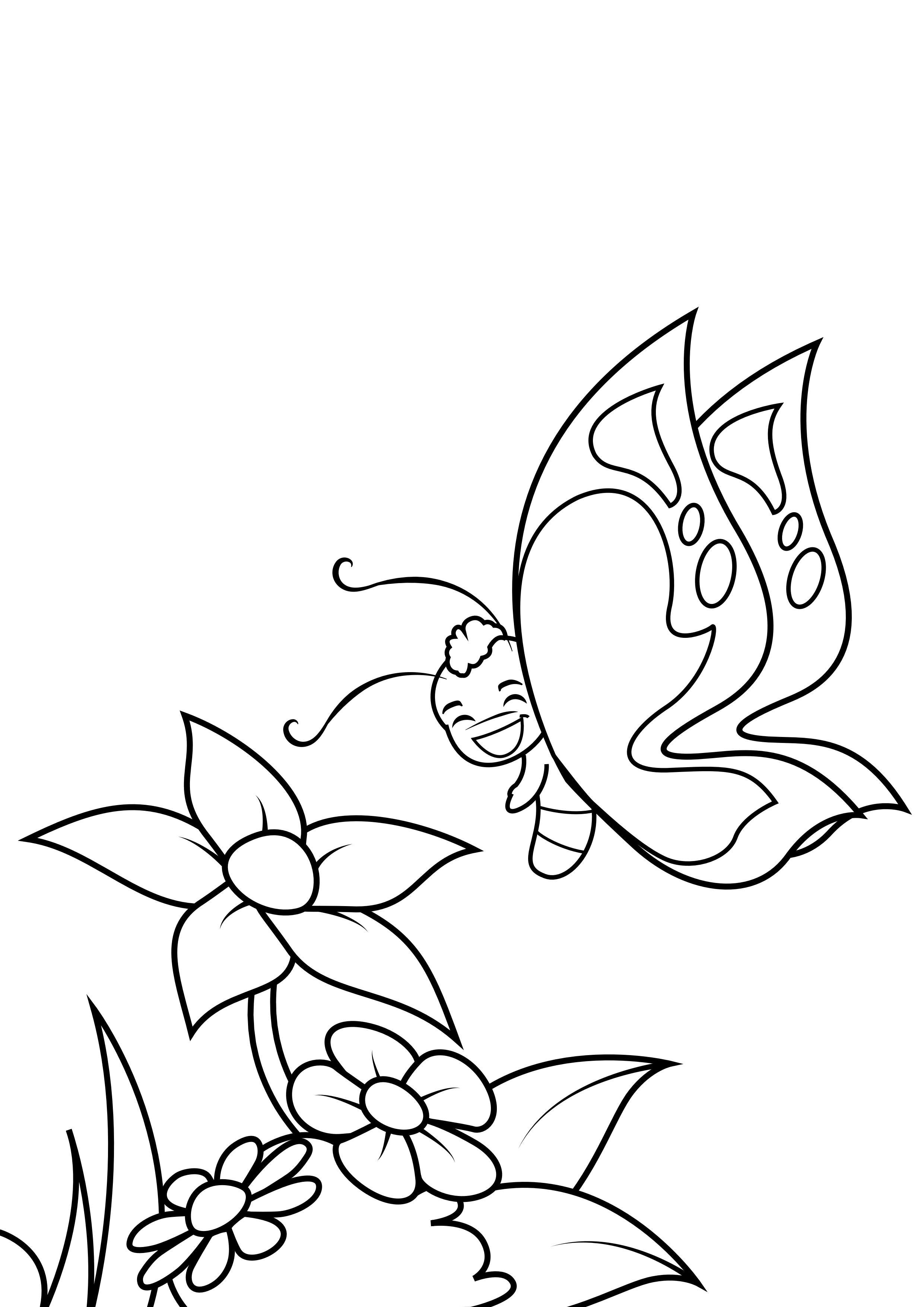 Coloriage papillon sourit