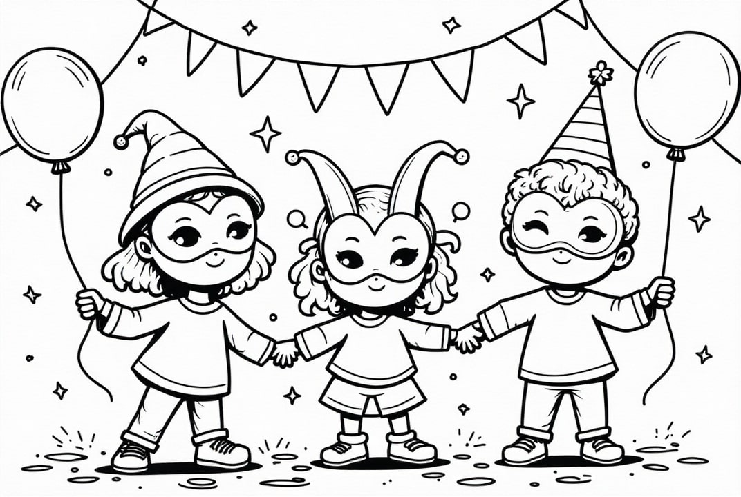 Coloriage passA© pour carnaval
