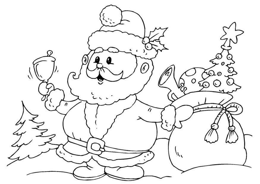 Coloriage pA¨re noA«l avec des cadeaux