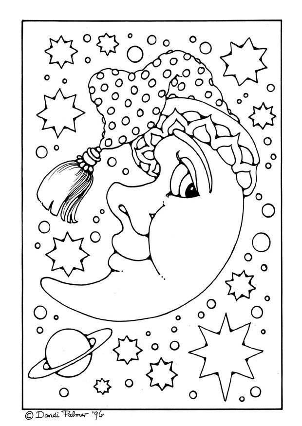 Coloriage petite lune