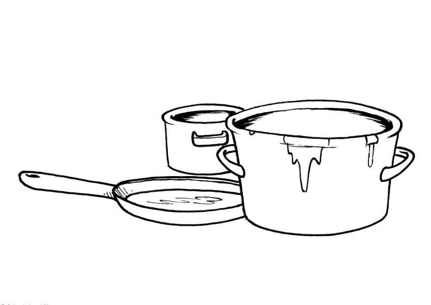 Coloriage pots et casseroles