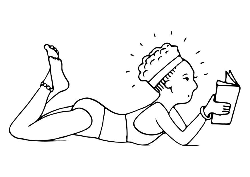 Coloriage prendre un bain de solei