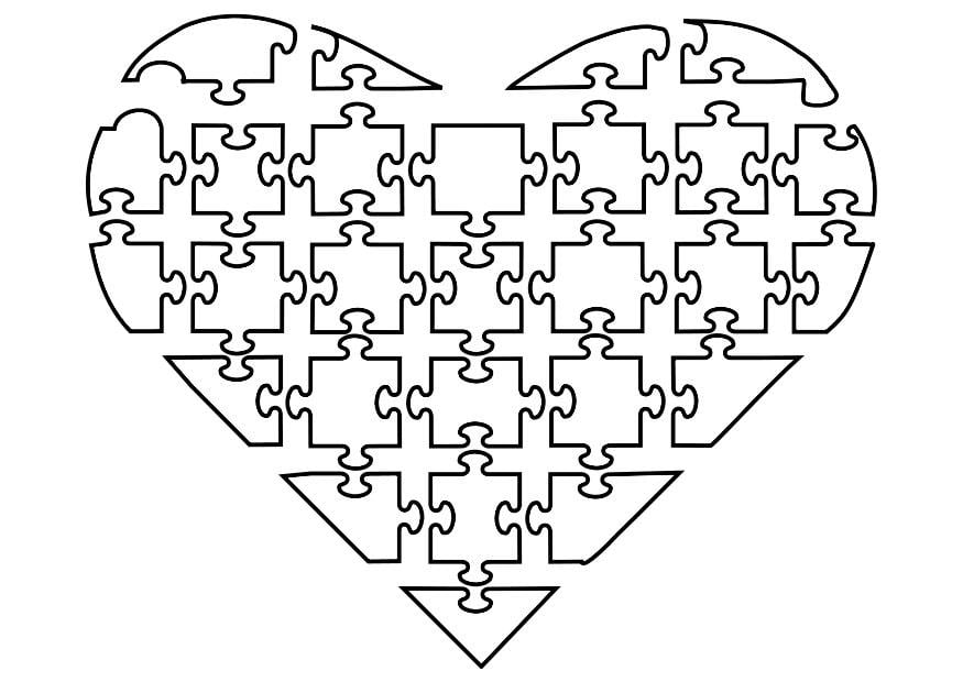 Coloriage puzzle de coeur