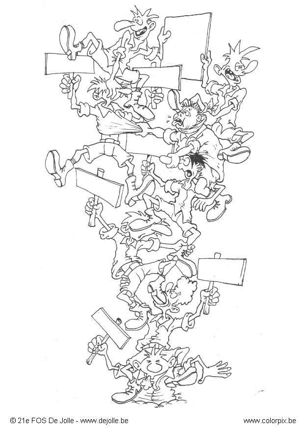 Coloriage pyramide humaine