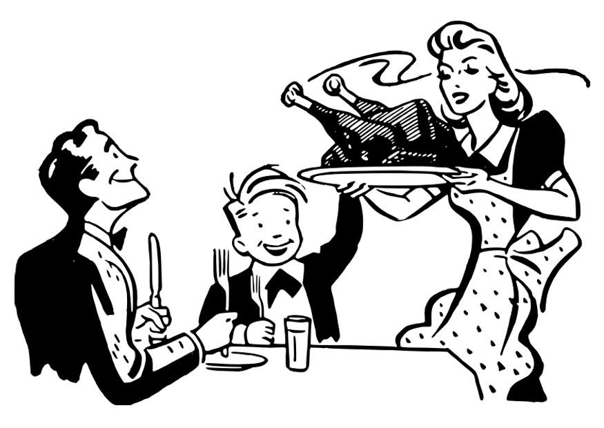 Coloriage repas daction de grA¢ces