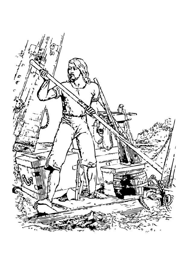 Coloriage robinson crusoA« - naufragA©