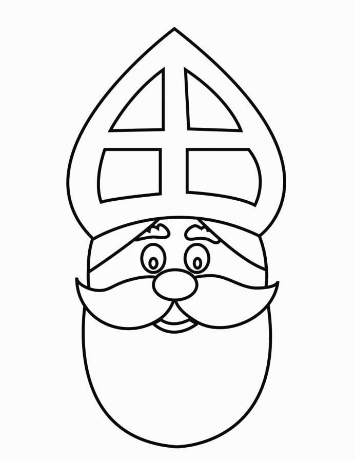 Coloriage visage de saint nicolas