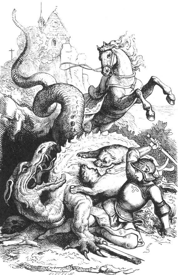 combat avec un dragon Coloriage combat avec un dragon