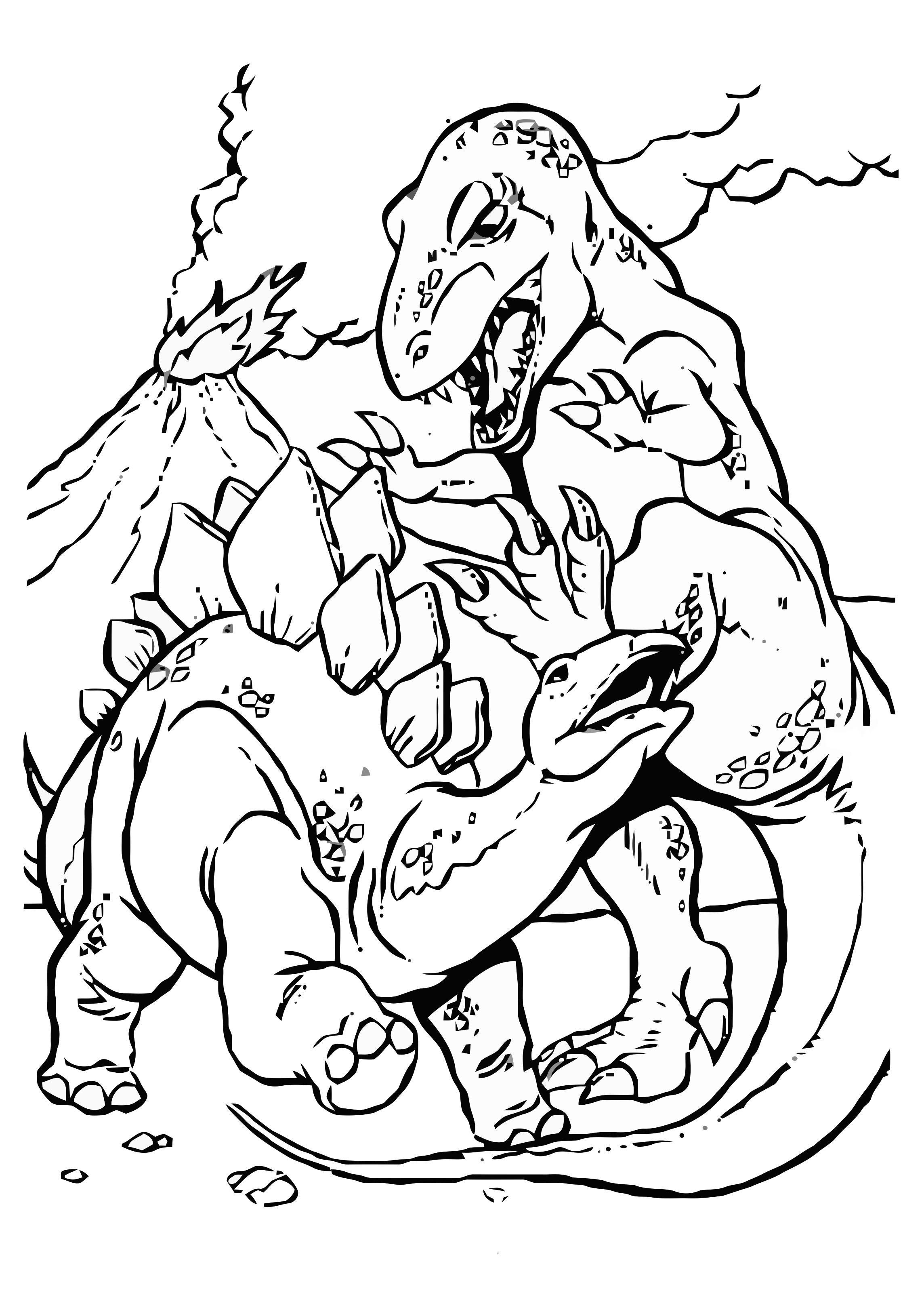 combat entre t-rex et stegosaurus Coloriage combat entre t-rex et stegosaurus