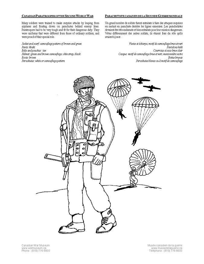 commando de parachutistes Coloriage commando de parachutistes