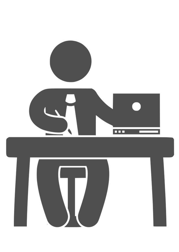 commis de bureau Coloriage commis de bureau