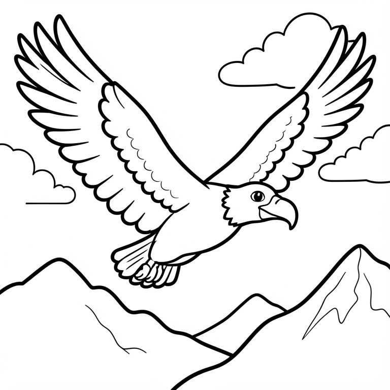 condor dans les montagnes Coloriage condor dans les montagnes