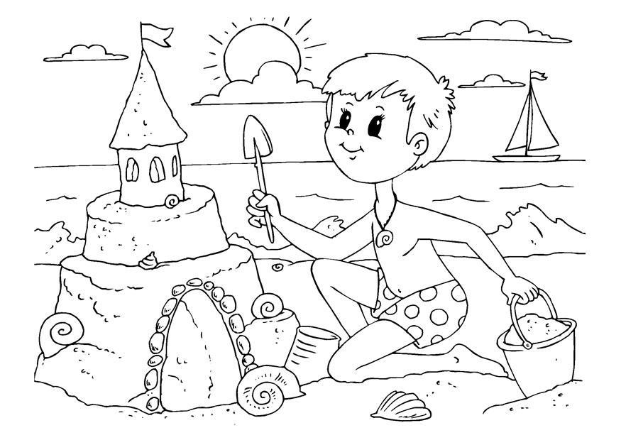 construire un chA¢teau de sable Coloriage construire un chA¢teau de sable