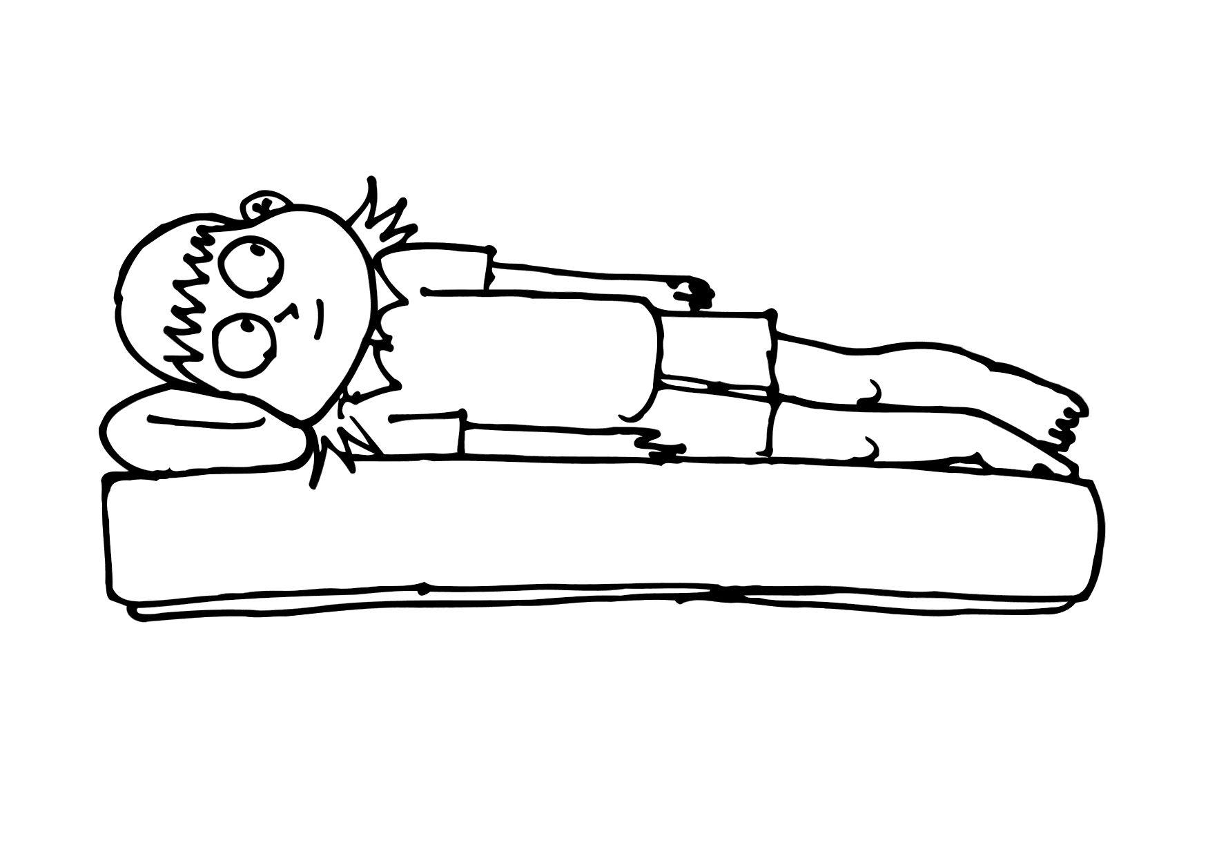 couchA© sur le cA´tA© Coloriage couchA© sur le cA´tA©
