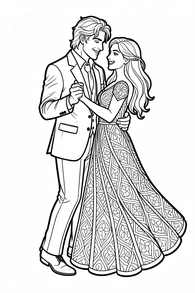 couple dansant Coloriage couple dansant