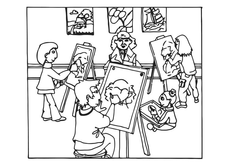 cours de dessin Coloriage cours de dessin