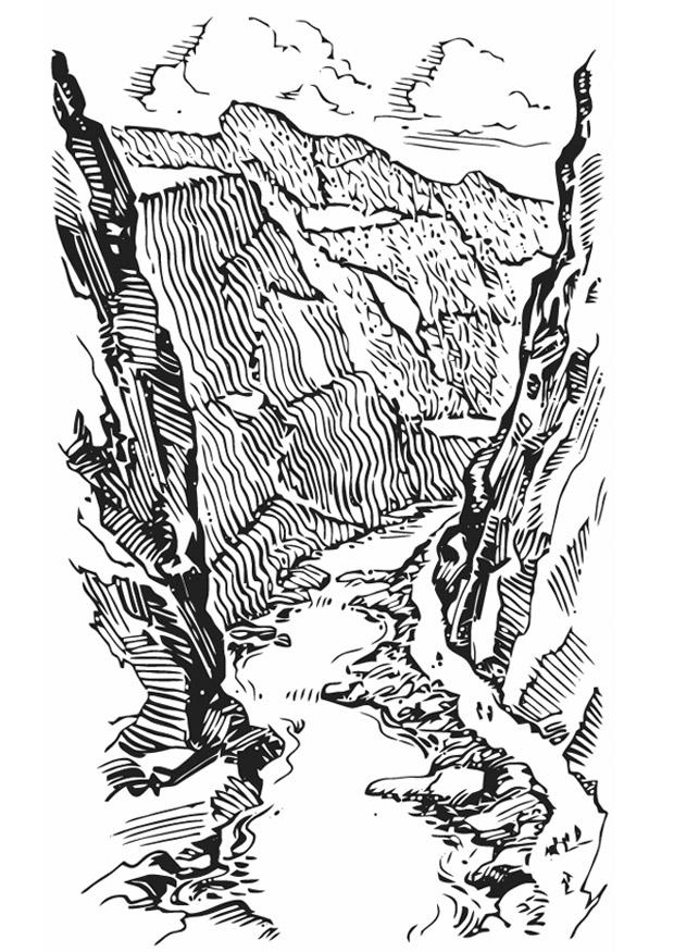 Coloriage crevasse -  canyon