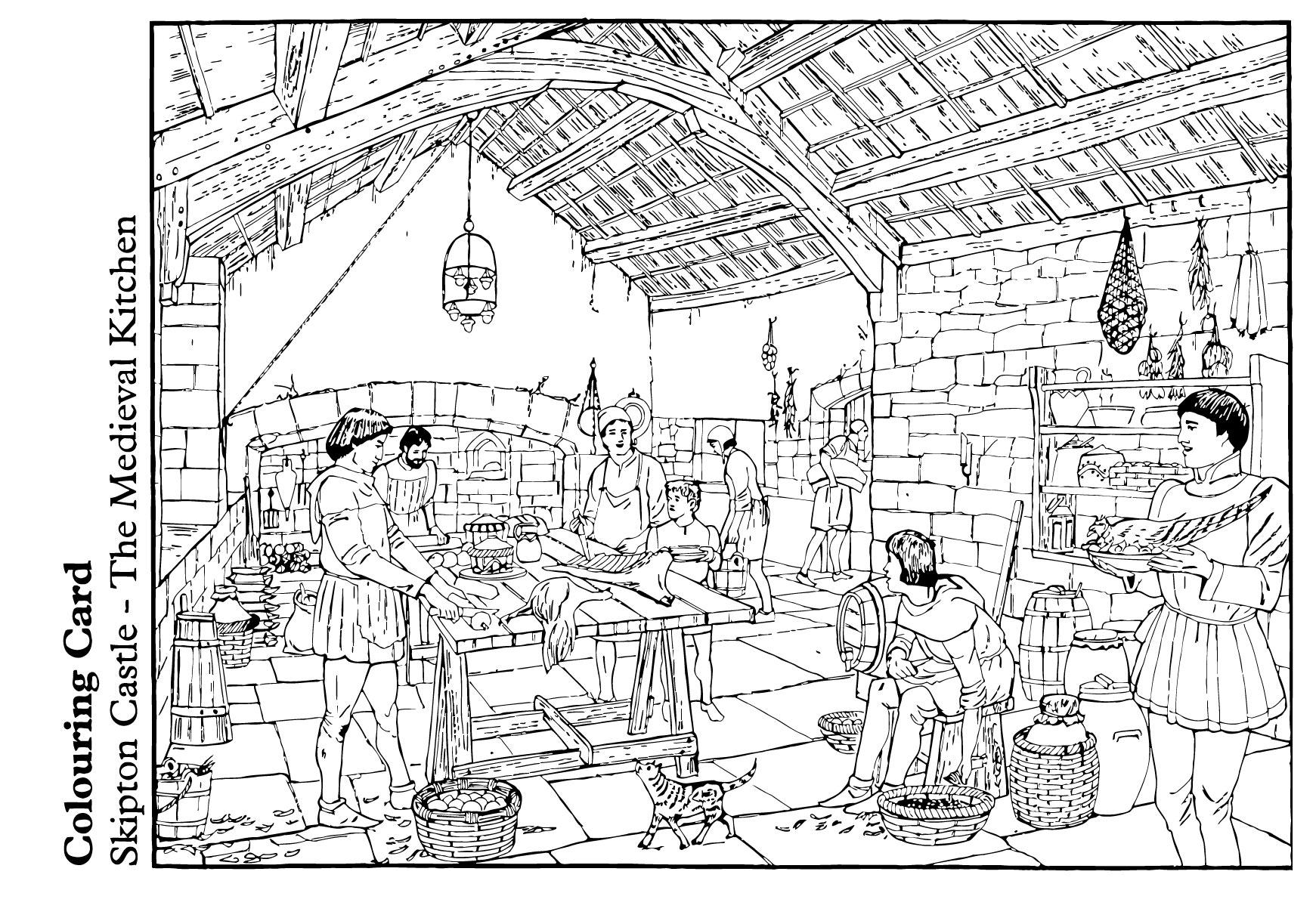 cuisine du moyen-age Coloriage cuisine du moyen-age