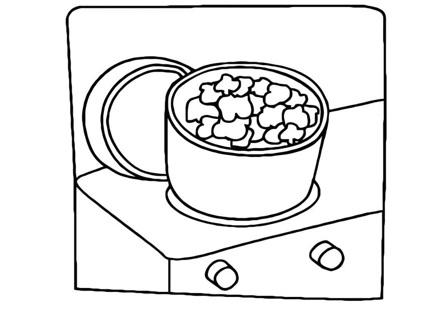 cuisiner - popcorn Coloriage cuisiner - popcorn
