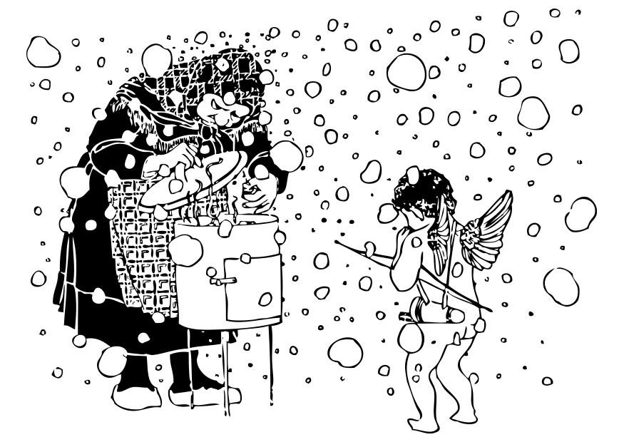 cupidon et la vieille femme Coloriage cupidon et la vieille femme