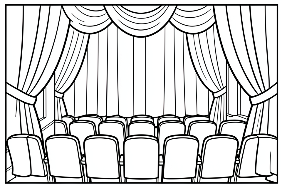 dA©cor de thA©A¢tre Coloriage dA©cor de thA©A¢tre