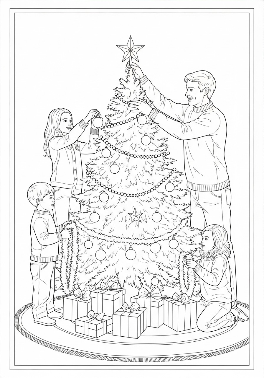 dA©corer le sapin de noA«l Coloriage dA©corer le sapin de noA«l