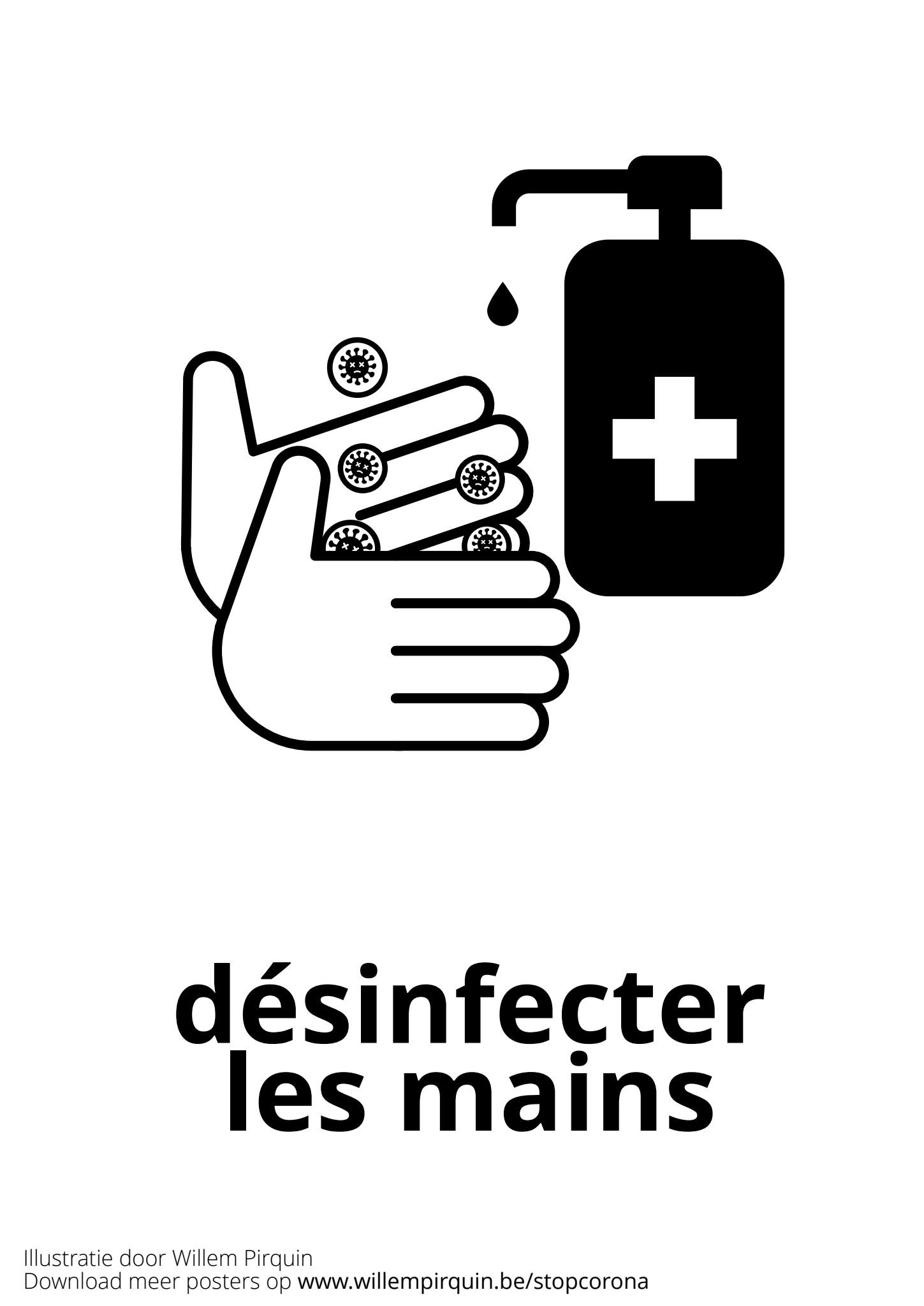 dA©sinfecter les mains Coloriage dA©sinfecter les mains