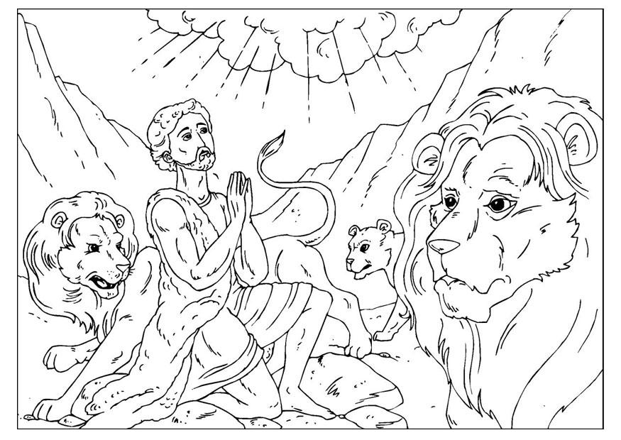 daniel dans la fosse aux lions Coloriage daniel dans la fosse aux lions