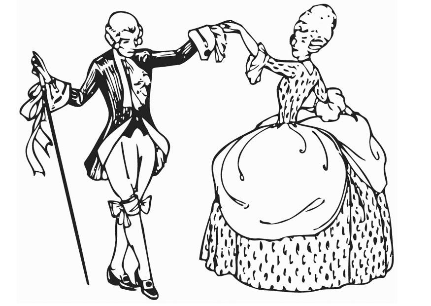 danse - menuet Coloriage danse - menuet