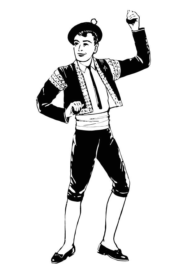 danseur de bolero avec castagnettes Coloriage danseur de bolero avec castagnettes