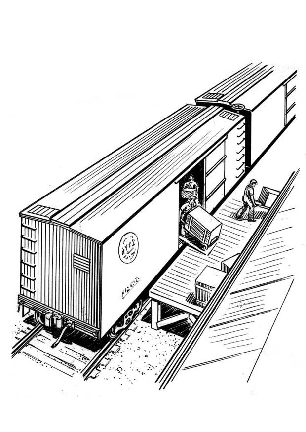 dA©chargement de train Coloriage dA©chargement de train