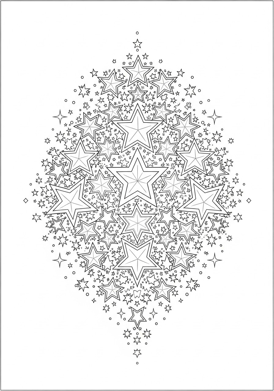 des A©toiles qui scintillent dans la nuit Coloriage des A©toiles qui scintillent dans la nuit