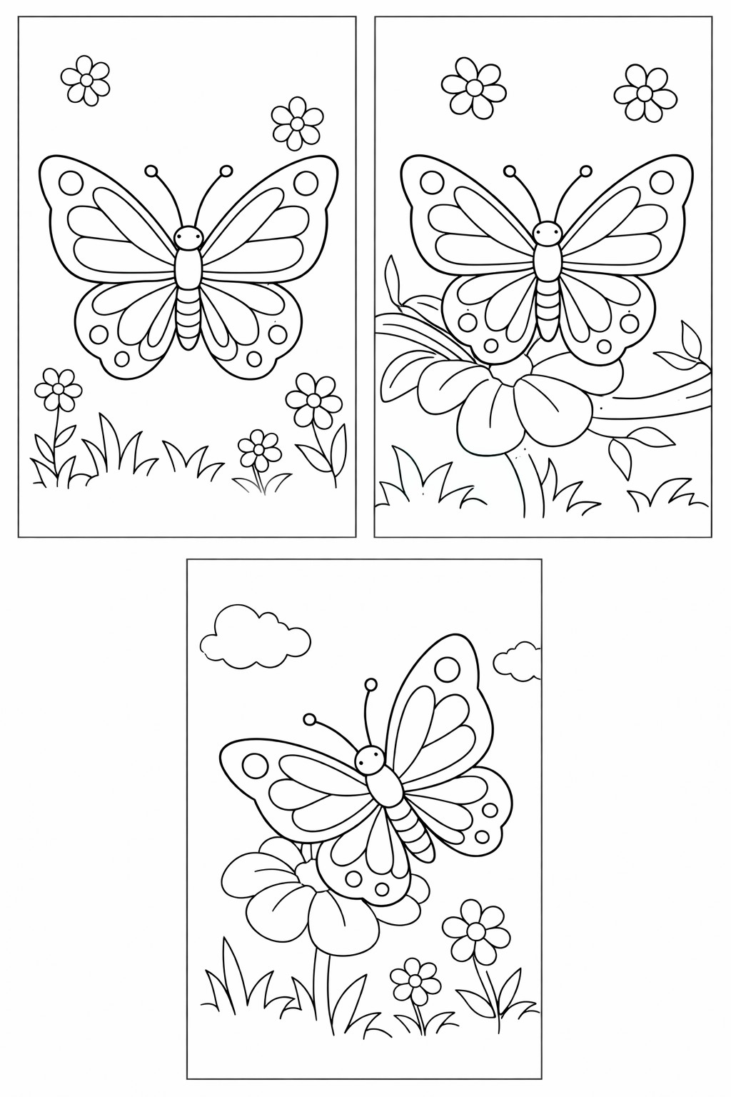 des papillons dans le jardin Coloriage des papillons dans le jardin