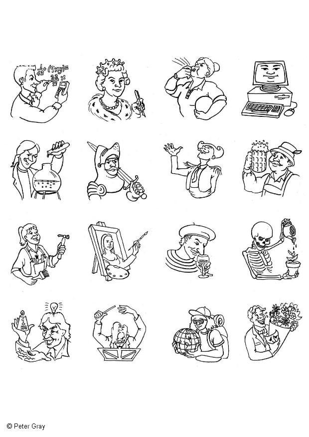 diffA©rents mA©tiers Coloriage diffA©rents mA©tiers