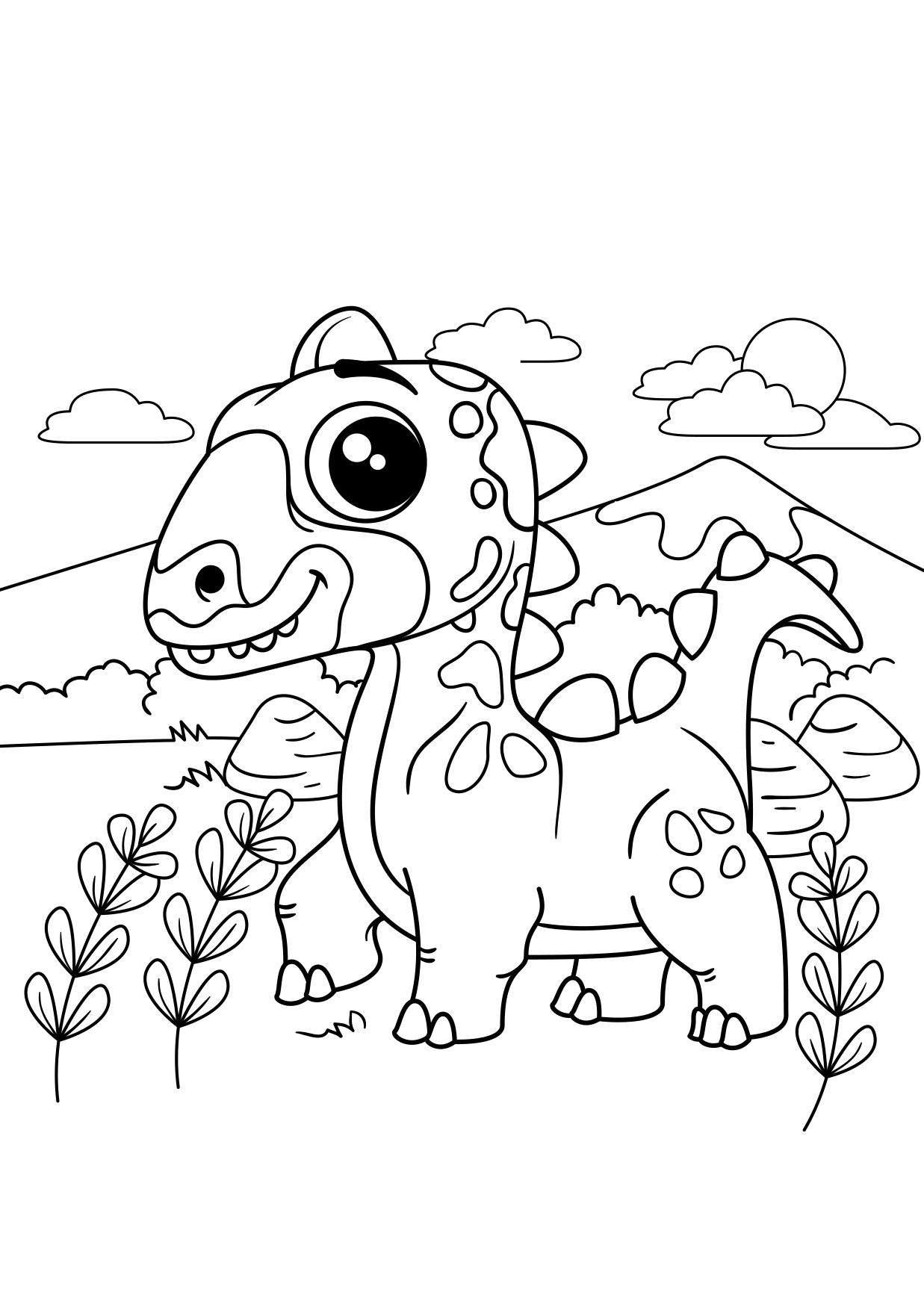 dino sur le pouce Coloriage dino sur le pouce