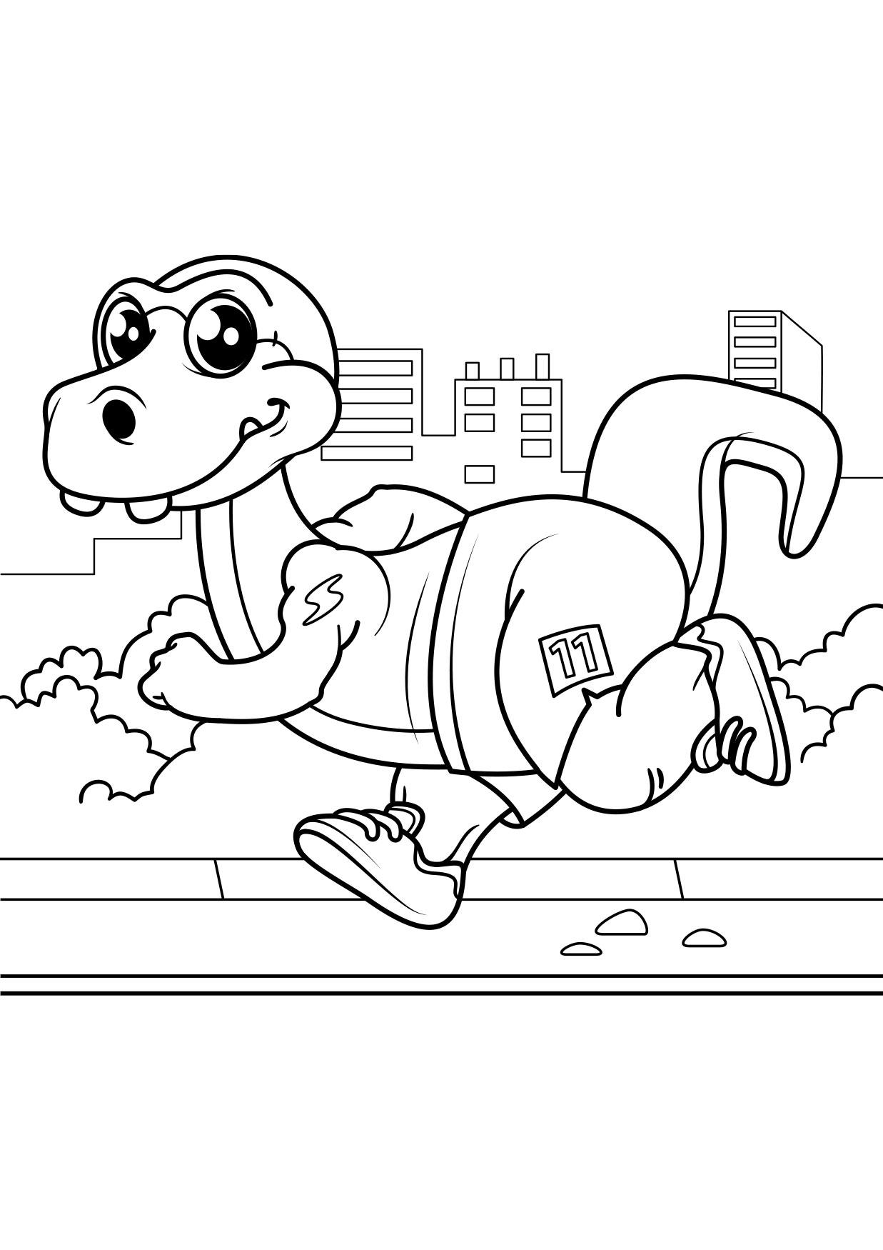 dinosaure fait du jogging Coloriage dinosaure fait du jogging