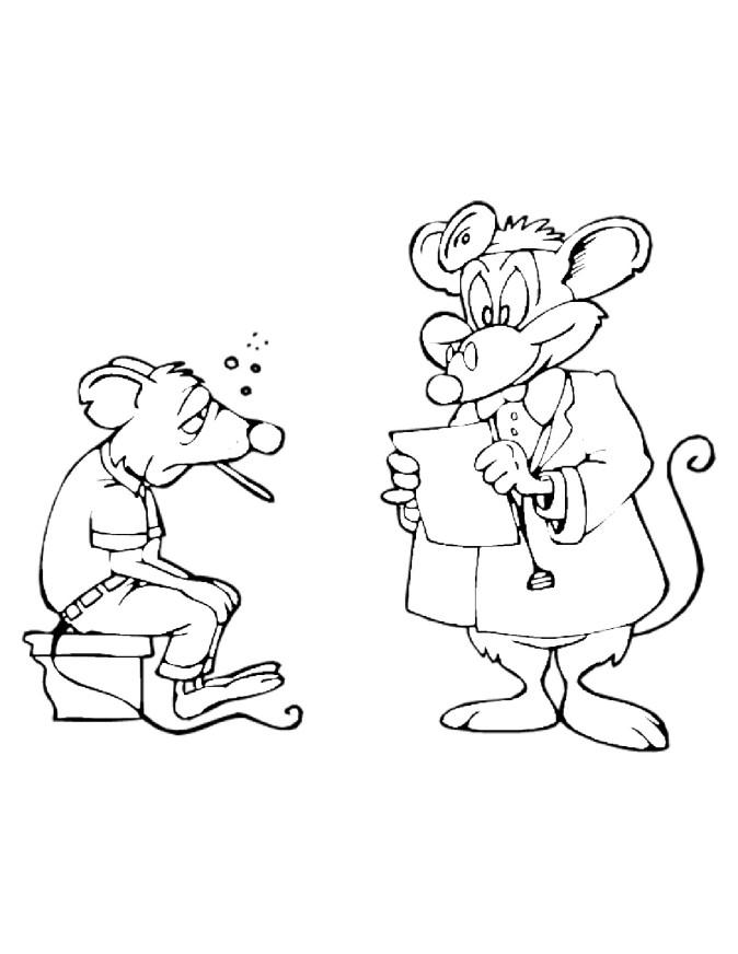 docteur souris Coloriage docteur souris