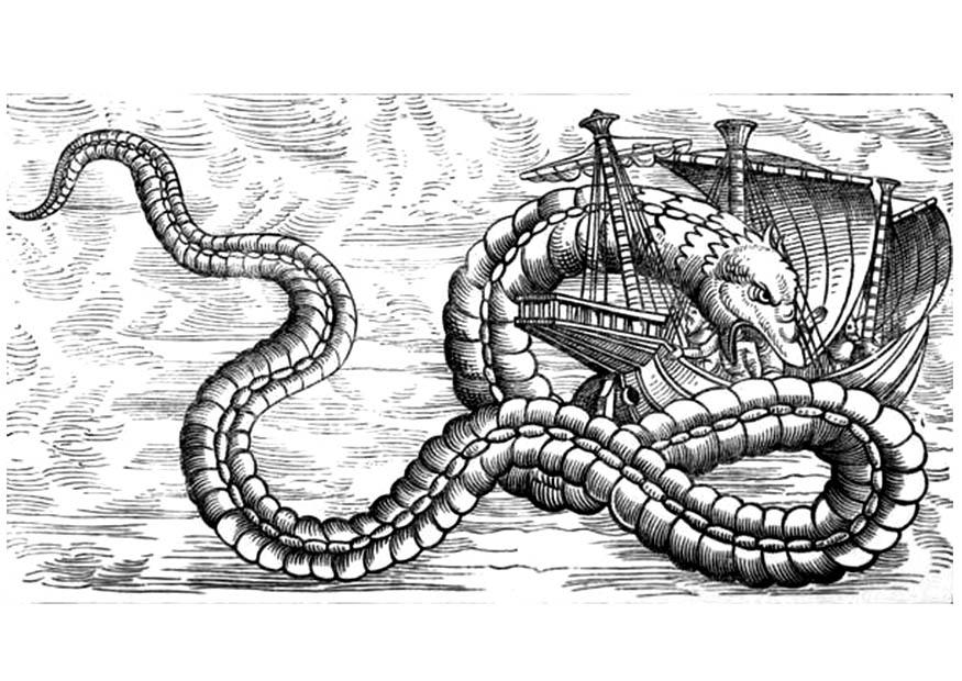 dragon attaque navire Coloriage dragon attaque navire