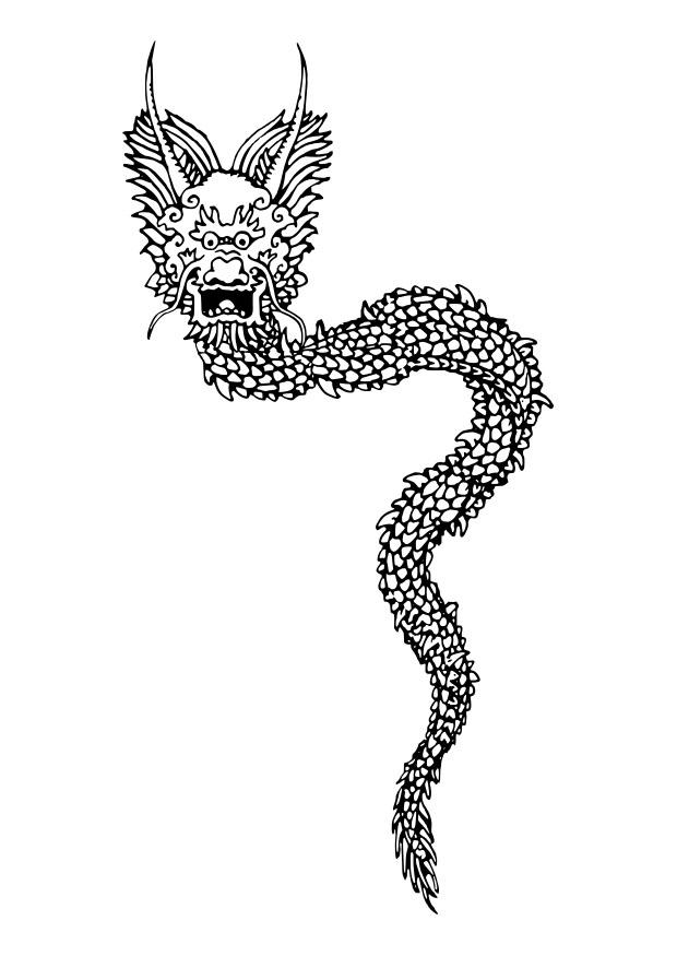 dragon chinois Coloriage dragon chinois