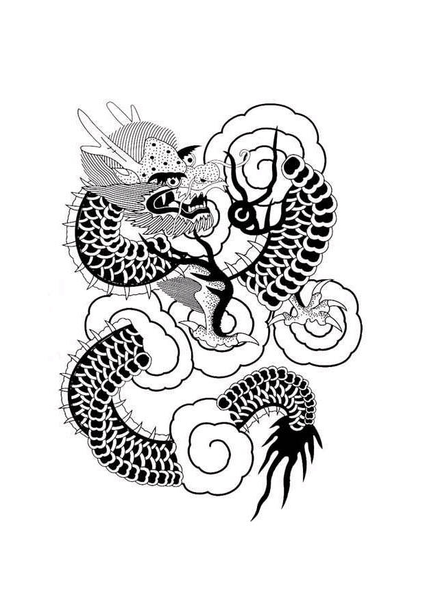 dragon chinois Coloriage dragon chinois