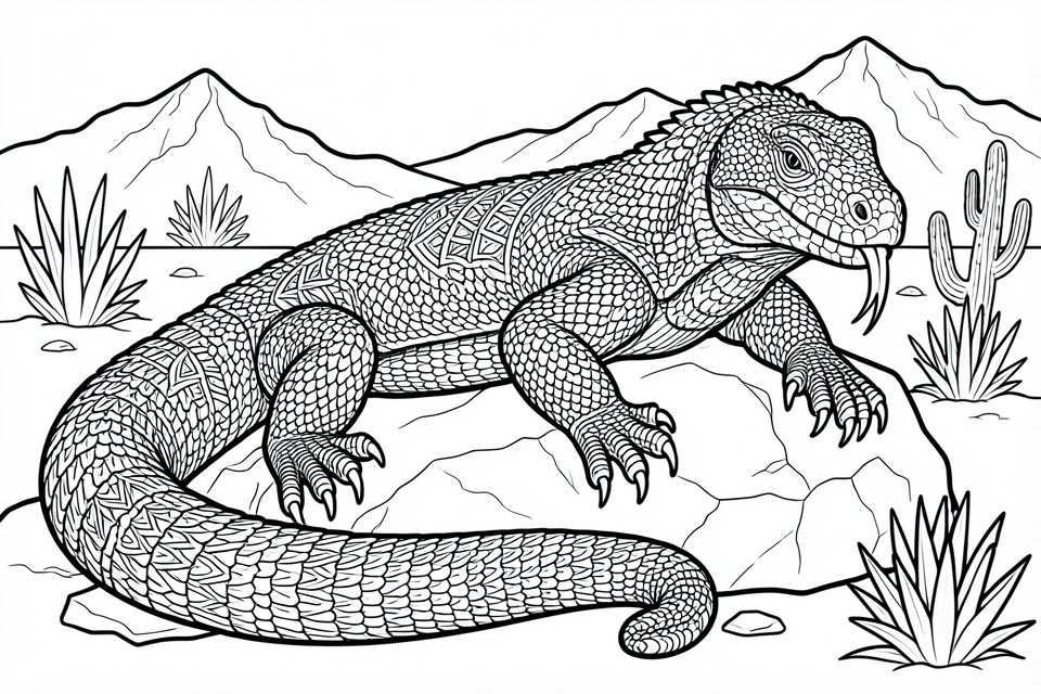 dragon de komodo Coloriage dragon de komodo