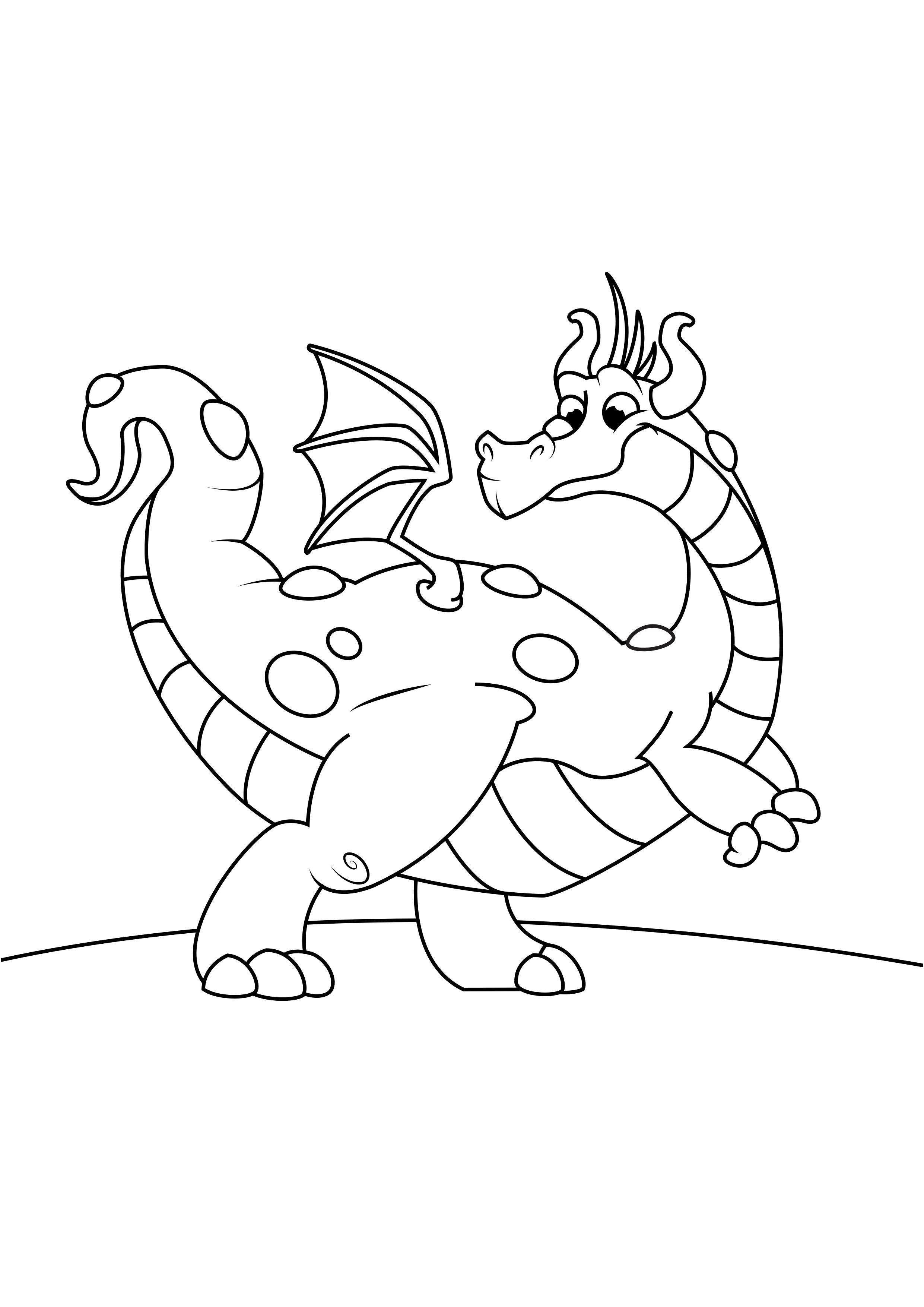 dragon en dA©placement Coloriage dragon en dA©placement