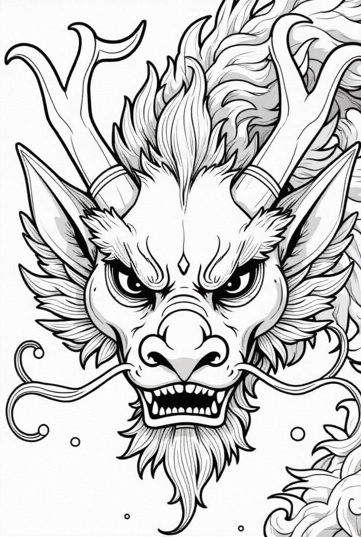 Coloriage dragon sauvage