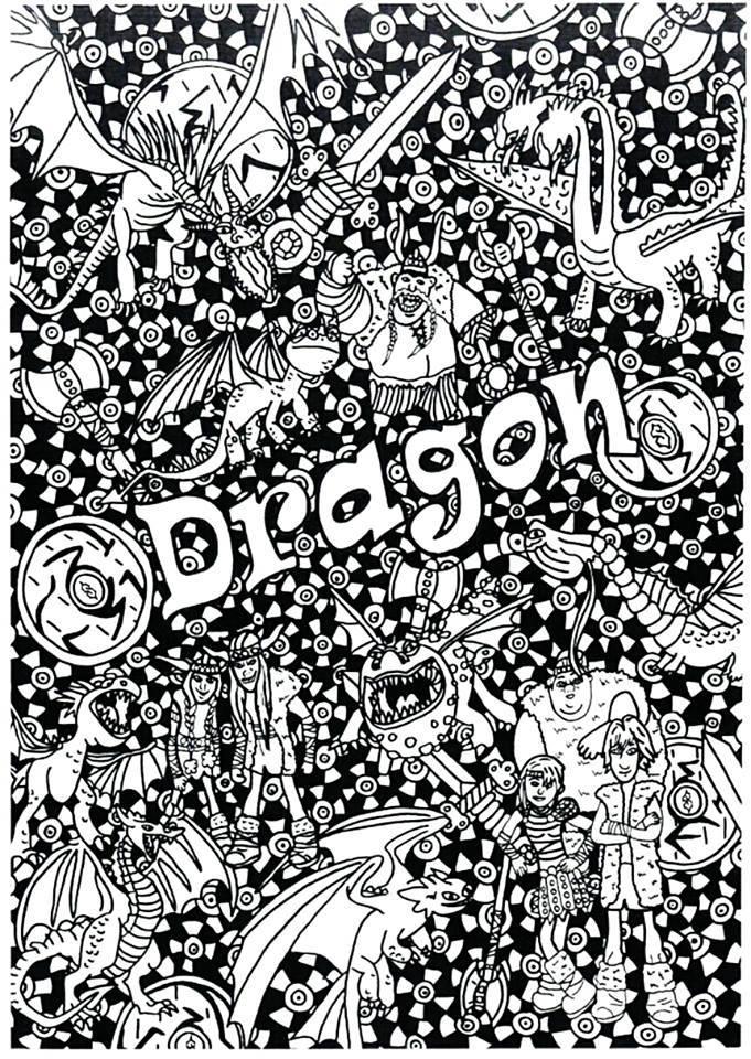 dragons et vikings Coloriage dragons et vikings