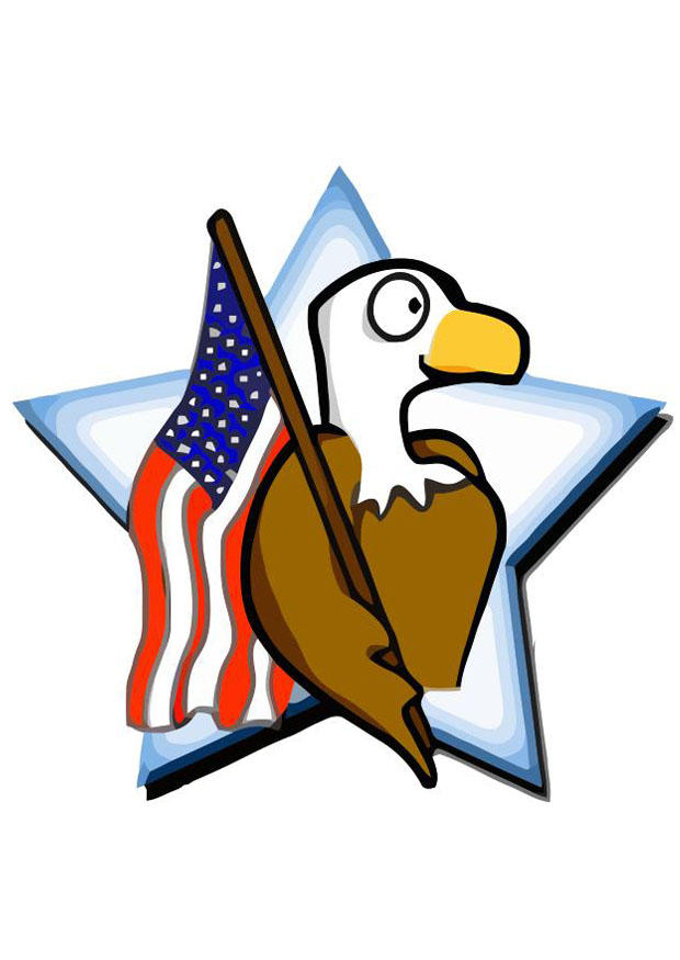 Image drapeau des A‰tats-unis avec aigle