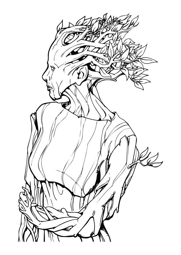 dryade - dryade Coloriage dryade - dryade