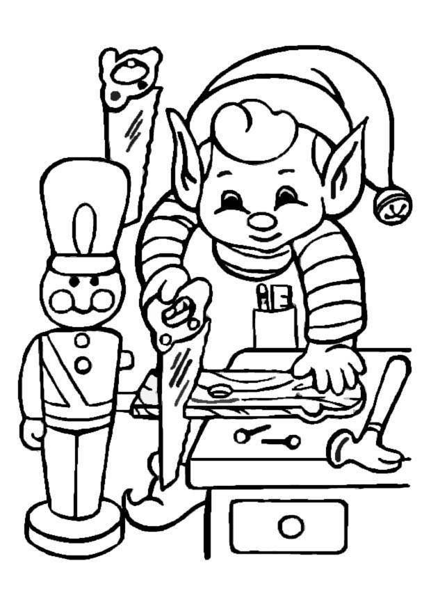elf au travail Coloriage elf au travail