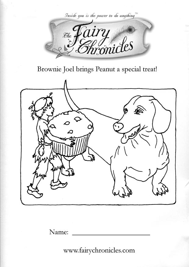 elfe avec petit chien Coloriage elfe avec petit chien