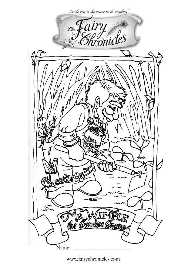 elfe dans le jardin Coloriage elfe dans le jardin
