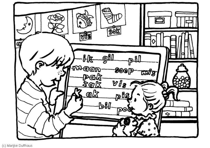en classe Coloriage en classe